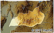 Physical 3D Map of Konso, darken