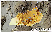 Physical 3D Map of Konso, darken, semi-desaturated