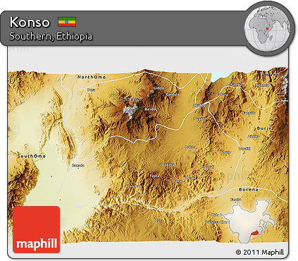 Physical 3D Map of Konso