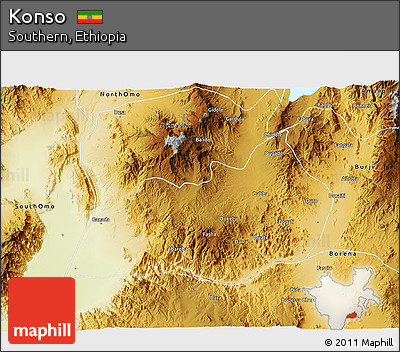 Physical 3D Map of Konso