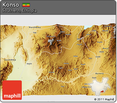Physical 3D Map of Konso