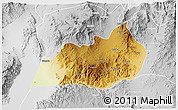 Physical 3D Map of Konso, lighten, desaturated
