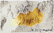 Physical 3D Map of Konso, lighten, semi-desaturated