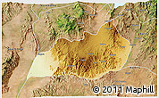 Physical 3D Map of Konso, satellite outside