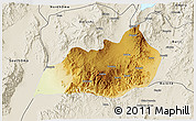 Physical 3D Map of Konso, shaded relief outside