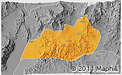 Political 3D Map of Konso, desaturated