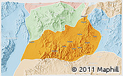 Political 3D Map of Konso, lighten
