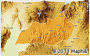 Political 3D Map of Konso, physical outside