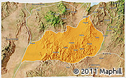 Political 3D Map of Konso, satellite outside