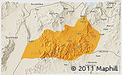 Political 3D Map of Konso, shaded relief outside