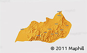 Political 3D Map of Konso, single color outside