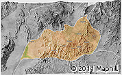 Satellite 3D Map of Konso, desaturated
