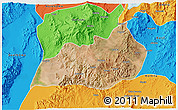 Satellite 3D Map of Konso, political outside
