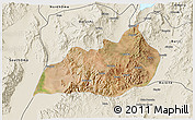 Satellite 3D Map of Konso, shaded relief outside
