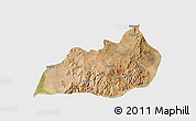 Satellite 3D Map of Konso, single color outside