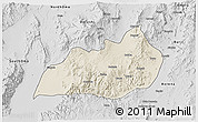 Shaded Relief 3D Map of Konso, desaturated