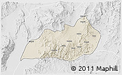 Shaded Relief 3D Map of Konso, lighten, desaturated