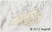 Shaded Relief 3D Map of Konso, lighten, semi-desaturated