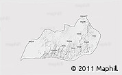 Silver Style 3D Map of Konso, single color outside