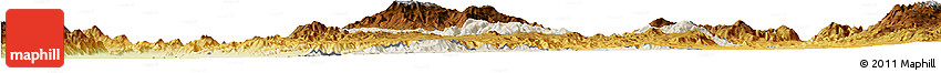 Shaded Relief Horizon Map of Konso, physical outside