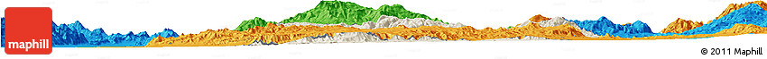 Shaded Relief Horizon Map of Konso, political outside