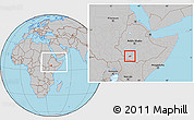 Gray Location Map of Konso, within the entire country