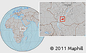 Gray Location Map of Konso, hill shading