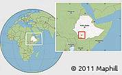 Savanna Style Location Map of Konso, highlighted country, within the entire country