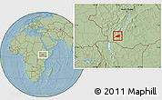 Savanna Style Location Map of Konso, hill shading