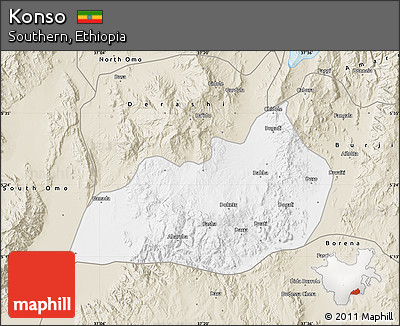 Classic Style Map of Konso