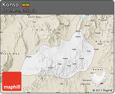 Classic Style Map of Konso