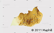 Physical Map of Konso, cropped outside