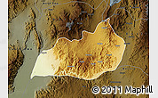 Physical Map of Konso, darken