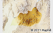 Physical Map of Konso, lighten