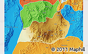 Physical Map of Konso, political outside