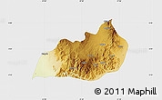 Physical Map of Konso, single color outside