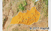 Political Map of Konso, satellite outside