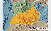 Political Map of Konso, semi-desaturated