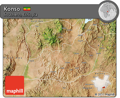 Satellite Map of Konso
