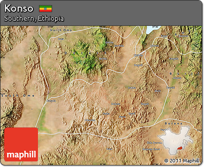 Satellite Map of Konso