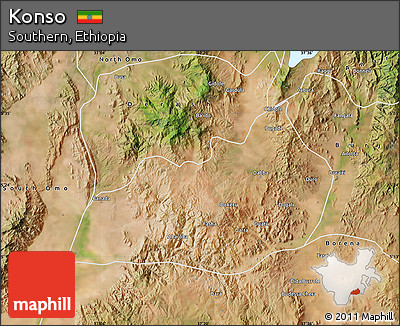 Satellite Map of Konso