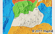 Shaded Relief Map of Konso, political outside