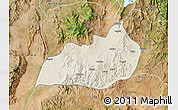 Shaded Relief Map of Konso, satellite outside