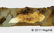 Physical Panoramic Map of Konso, darken