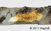 Physical Panoramic Map of Konso, darken, semi-desaturated