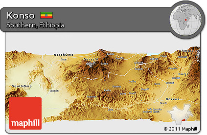 Physical Panoramic Map of Konso