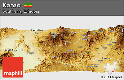 Physical Panoramic Map of Konso