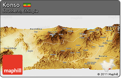 Physical Panoramic Map of Konso