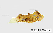 Physical Panoramic Map of Konso, single color outside