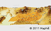 Political Panoramic Map of Konso, physical outside